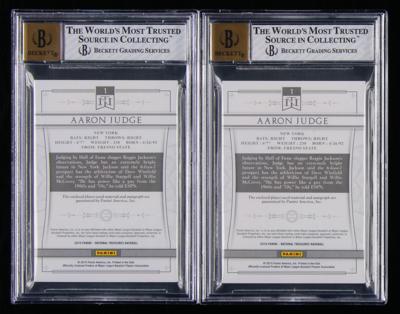 Lot #812 2015 National Treasures Prospect Silhouette Autos Aaron Judge Autograph/Relic Cards (/25) and (/99) BGS NM-MT 8/10 Baseball Cards - Image 2