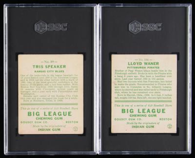 Lot #772 1933 Goudey #89 Tris Speaker SGC VG 3 and #164 Lloyd Waner SGC GD+ 2.5 Baseball Cards - Image 2