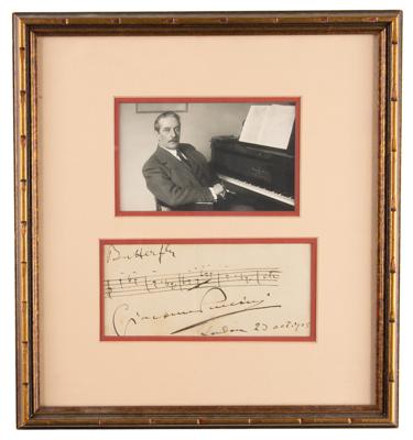 Lot #523 Giacomo Puccini Autograph Musical Quotation Signed - Image 1
