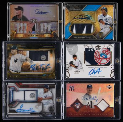 Lot #867 NY Yankees Lot of (11) Autograph and Relic Cards with Mattingly, Teixeira, Stanton, and Torres Baseball Cards - Image 1