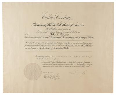 Lot #54 Calvin Coolidge Document Signed as President - Image 1