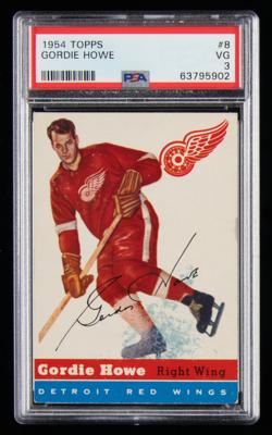 Lot #956 1954 Topps #8 Gordie Howe PSA VG 3 Hockey Card - Image 1