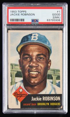 Lot #778 1953 Topps #1 Jackie Robinson PSA GOOD 2 (MK) Baseball Card - Image 1