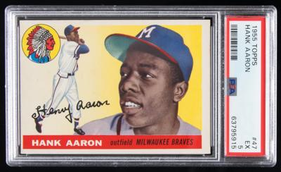 Lot #787 1955 Topps #47 Hank Aaron PSA EX 5