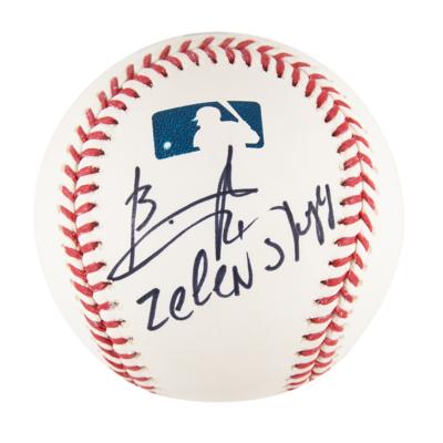 Lot #129 Volodymyr Zelenskyy Signed Baseball - Image 1