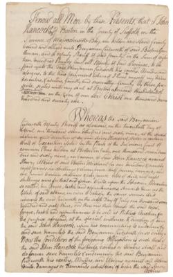 Lot #97 John Hancock and John Adams Document Signed - Image 1