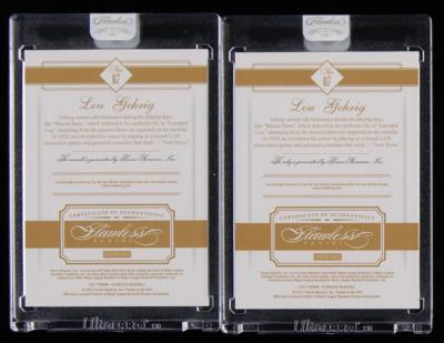 Lot #835 2017 Panini Flawless Lou Gehrig Emerald (4/5) and Ruby (4/15) Baseball Cards - Image 2
