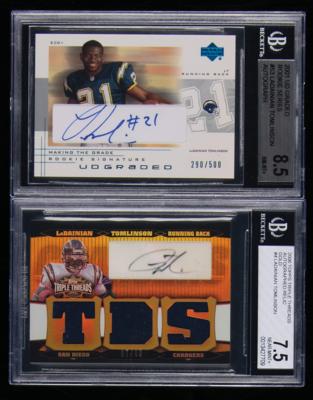 Lot #954 LaDainian Tomlinson (2) Autograph Cards Football Cards - Image 1