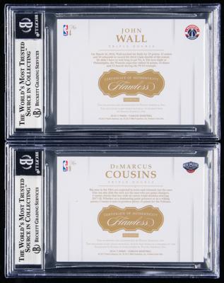 Lot #882 2016-17 Flawless Triple Double John Wall and DeMarcus Cousins Patch/Diamond (1/3) BGS MINT 9 Basketball Cards - Image 2