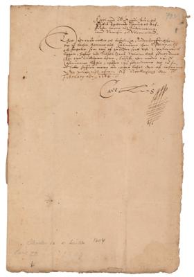 Lot #131 King Charles IX of Sweden Letter Signed - Image 1