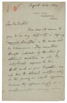 Lot #126 Alfred Wallace: Alfred Russel Wallace