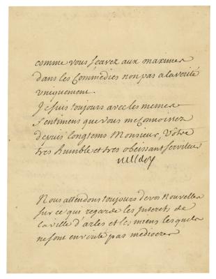 Lot #391 Claude Louis Hector de Villars Letter Signed - Image 2