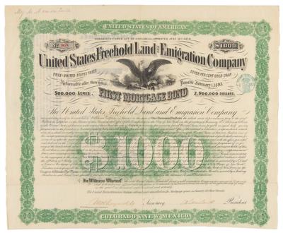 Lot #355 Ambrose E. Burnside Signed Mortgage Bond - Image 1