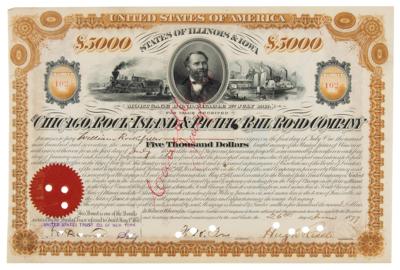 Lot #281 William Rockefeller Signed Bond - Image 1