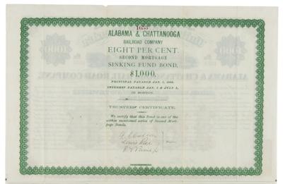 Lot #315 Alabama & Chattanooga Rail Road Company Bond - Image 2