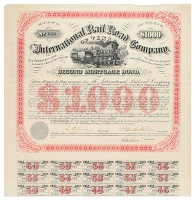 Lot #329 International Rail Road Company of Texas Bond - Image 1