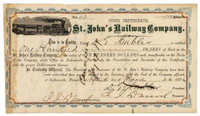 Lot #340 St. John's Railway Company Stock Certificate - Image 1