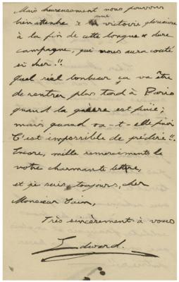 Lot #225 King Edward VIII Autograph Letter Signed - Image 2