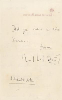Lot #134 Queen Elizabeth II: Written by the queen, signed by the princess, and addressed to the 'Father of British Pediatrics'?the earliest autograph of 