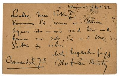Lot #437 Wassily Kandinsky Autograph Letter Signed - Image 1