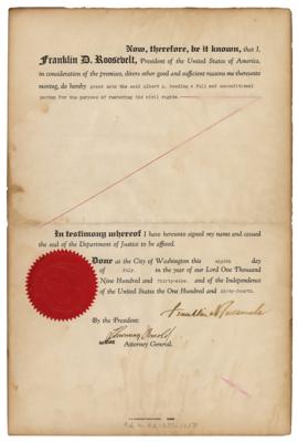 Lot #22 Franklin D. Roosevelt Document Signed as President - Image 1