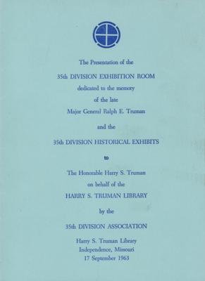 Lot #26 Harry S. Truman: Truman on his library's 