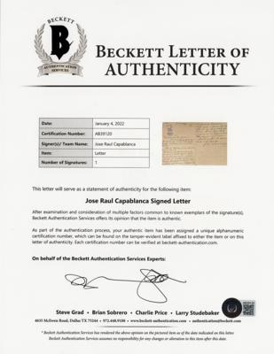 Lot #714 Jose Raul Capablanca: 