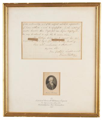 Lot #208 Warren Hastings Autograph Letter Signed - Image 1