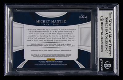 Lot #827 2017 Immaculate Collection Jumbo Materials Mickey Mantle Jersey (7/20) BGS NM-MT+ 8.5 - Image 2