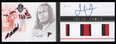 Lot #913 2012 Panini Playbook Rookie Julio Jones Autograph/Patch Booklet (237/399) - Image 1