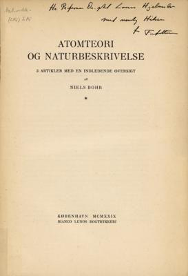 Lot #115 Niels Bohr: Amazingly early publication of Bohr's 'Atomic Theory and Description of Nature,' signed by 