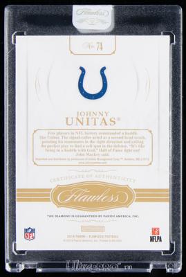Lot #934 2018 Panini Flawless Johnny Unitas Diamond (8/10) - Image 2