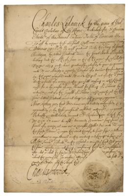 Lot #173 Charles I Louis, Elector Palatine Document Signed - Image 1