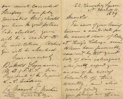 Lot #288 Berthold Carl Seemann Autograph Letter Signed - Image 1