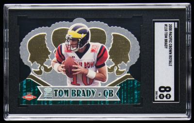 Lot #902 2000 Pacific Crown Royale Tom Brady SGC NM-MT 8 Football Card - Image 1