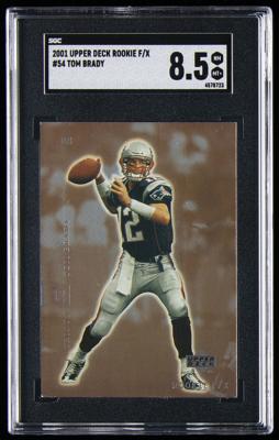 Lot #906 2001 Upper Deck Rookie F/X Tom Brady SGC NM-MT+ 8.5 - Image 1