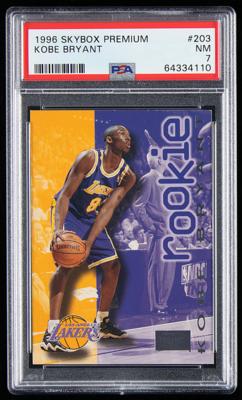 Lot #878 1996 Skybox Premium Kobe Bryant PSA NM 7 - Image 1