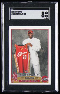 Lot #879 2003 Topps LeBron James SGC NM-MT 8 Basketball Card - Image 1