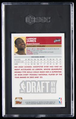 Lot #879 2003 Topps LeBron James SGC NM-MT 8 Basketball Card - Image 2