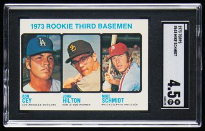 Lot #799 1973 Topps #615 Mike Schmidt/Ron Cey/John Hilton RC SGC VG-EX+ 4.5 Baseball Card - Image 1