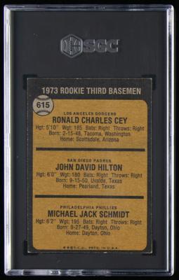 Lot #799 1973 Topps #615 Mike Schmidt/Ron Cey/John Hilton RC SGC VG-EX+ 4.5 Baseball Card - Image 2