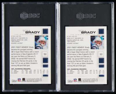 Lot #908 2002 Topps Finest #50 Tom Brady (2) SGC MT 9 Football Card - Image 2