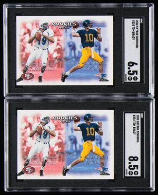 Lot #904 2000 Skybox Dominion #234 Tom Brady (2) Rookie Cards SGC 8.5 and 6.5 Football Cards - Image 1