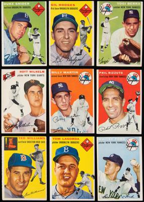 Lot #786 1954 Topps Baseball Mid-Grade Near Set