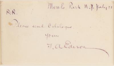 Lot #116 Thomas Edison Autograph Note Signed - Image 1