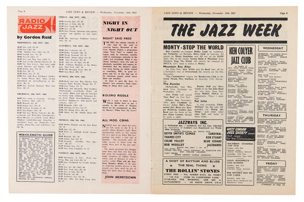 Rolling Stones 1962 Morris Hall Advertisements (Jazz News and Review Magazine)