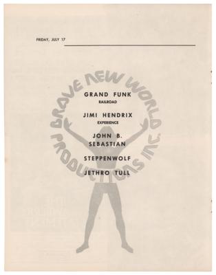 Lot #2091  Jimi Hendrix: Rare 1970 New York Pop Festival Program - Image 3