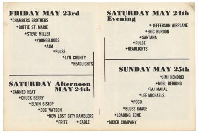 Lot #2089 Jimi Hendrix Experience: Rare 1969 Northern California Folk-Rock Festival Program - Image 3