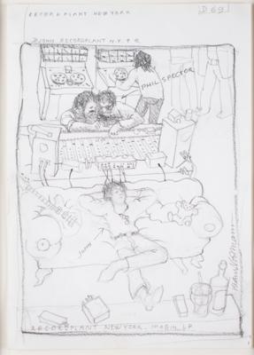 Lot #2027 Klaus Voormann Signed Original Drawing of John lennon - Image 1