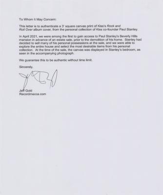 Lot #2279 KISS: Paul Stanley's 'Rock and Roll Over' Canvas Print - Image 4